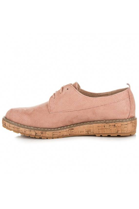 Pink half shoes VICES with cork soles 7152-20P