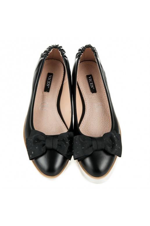 Black VICES ballerinas with decorated bows 1157-1B
