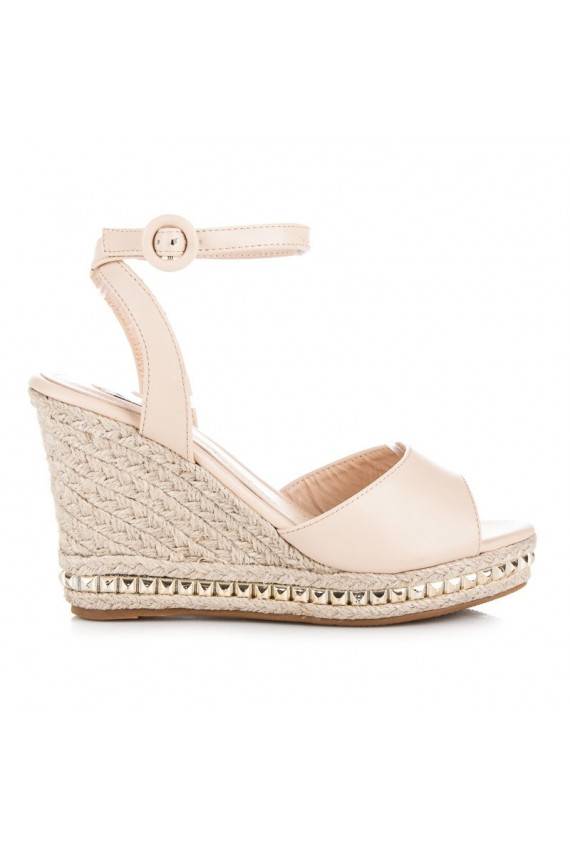 Sand colored platform sandals VICES with studs 2084-14BE