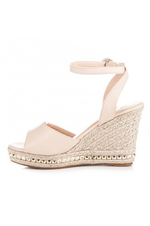 Sand colored platform sandals VICES with studs 2084-14BE