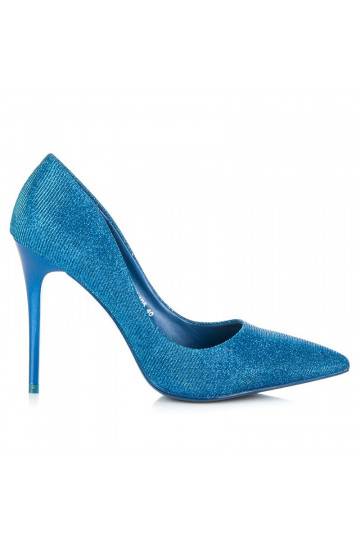Shiny blue high-heeled shoes LEI-105BL 2
