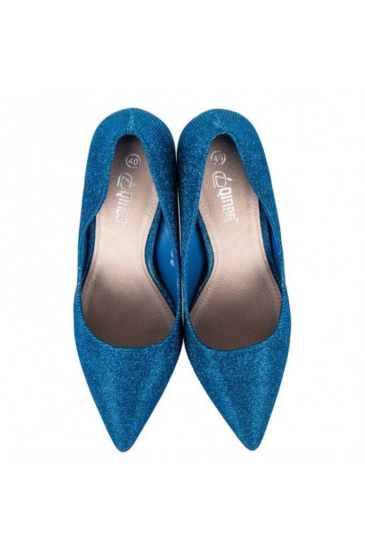 Shiny blue high-heeled shoes LEI-105BL