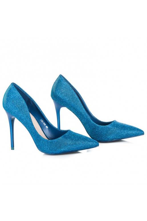 Shiny blue high-heeled shoes LEI-105BL