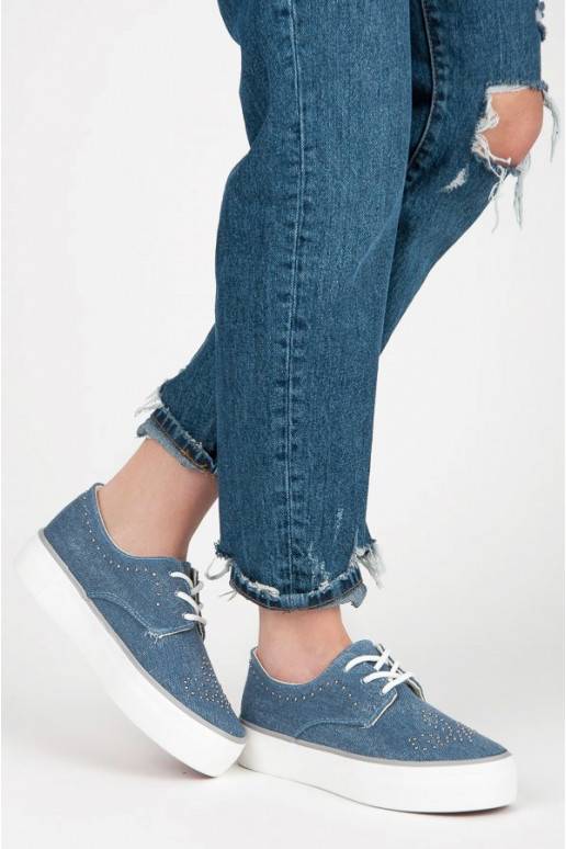 Mėlynos spalvos storapadžiai batai...