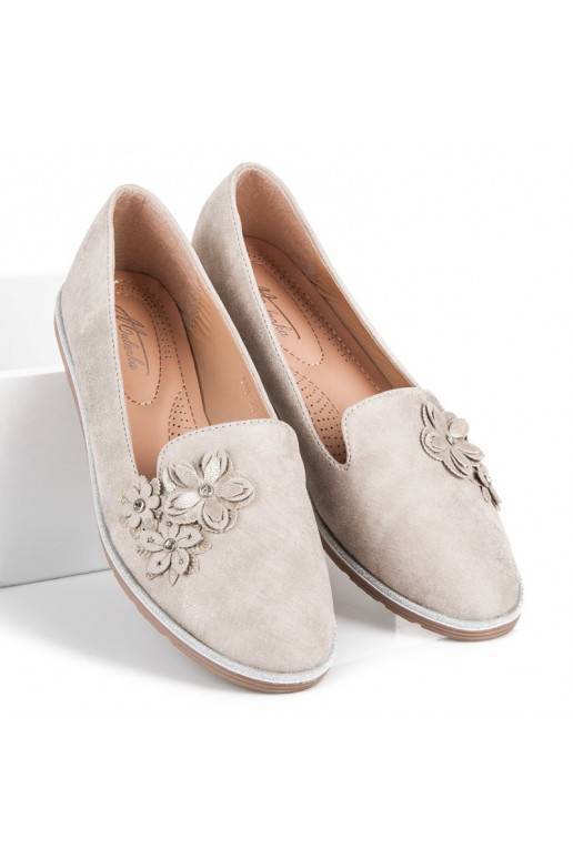 Smėlio spalvos lordsai su gėlių...