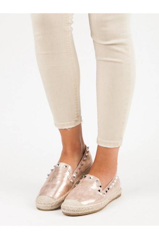 Rausvo aukso spalvos espadrilės su...