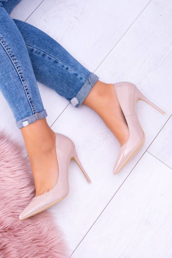 Women s Stilettos Lu Boo Lacquered Beige Bellucci