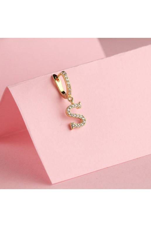 Stylish stainless steel earrings  letter  S KST1683S