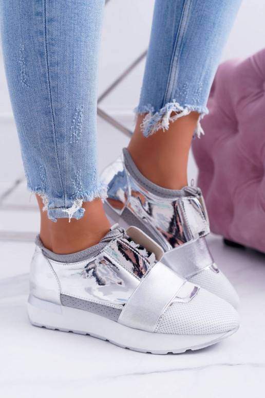 Lu Boo Women's Silver Sports Shoes Madoni Lu Boo Women's Silver Sports Shoes Madoni