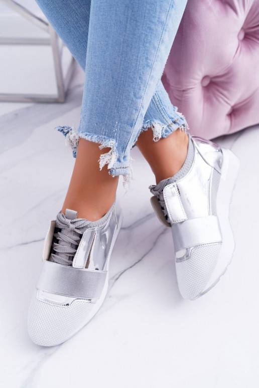 Lu Boo Women's Silver Sports Shoes Madoni Lu Boo Women's Silver Sports Shoes Madoni