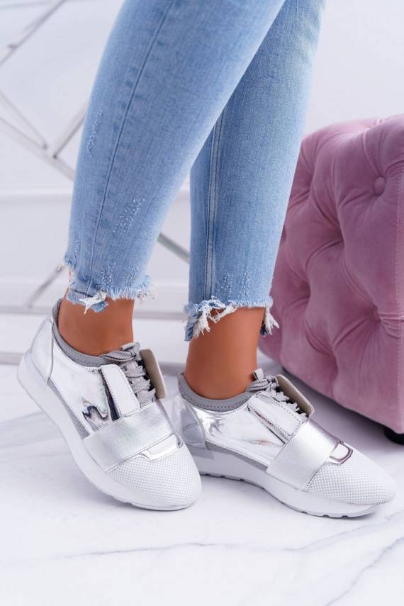 Lu Boo Women's Silver Sports Shoes Madoni