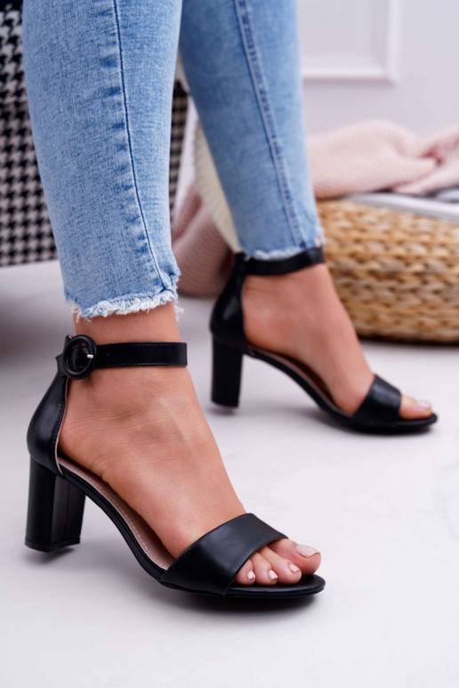 Women's Sandals On Heel Black Lexi