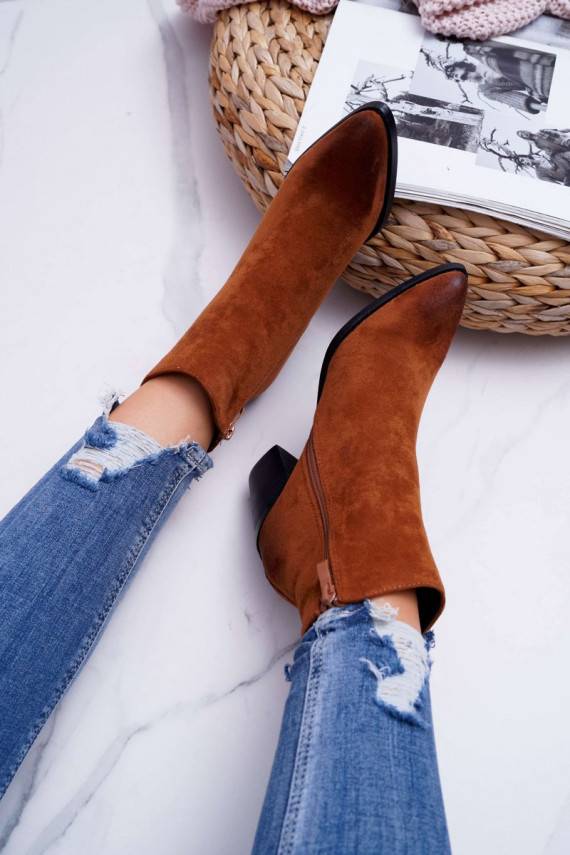 Women's Boots On High Heel Camel Niki