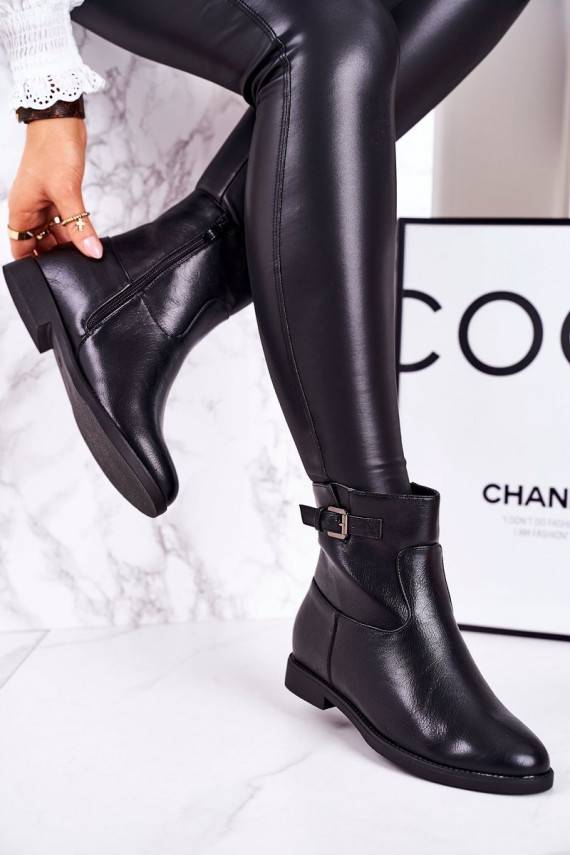 Women's Insulated Boots With Buckle Black Halfway