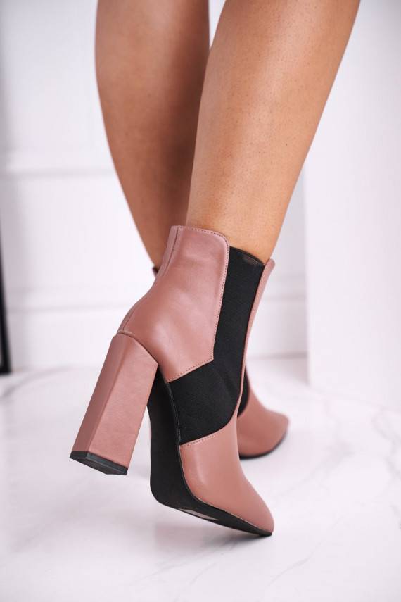 Women's Boots On Heel With Cuffs Pink Good Vibes