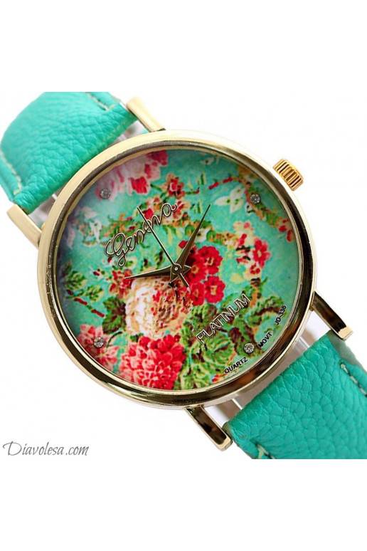 Floral mint clock