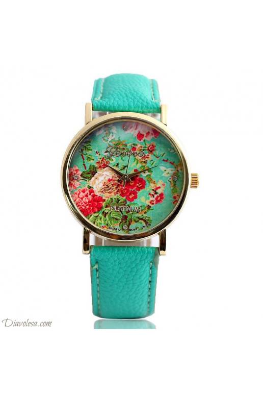 Floral mint clock