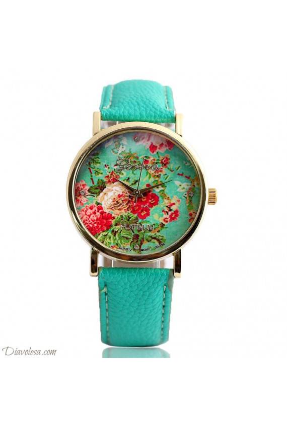 Floral mint clock