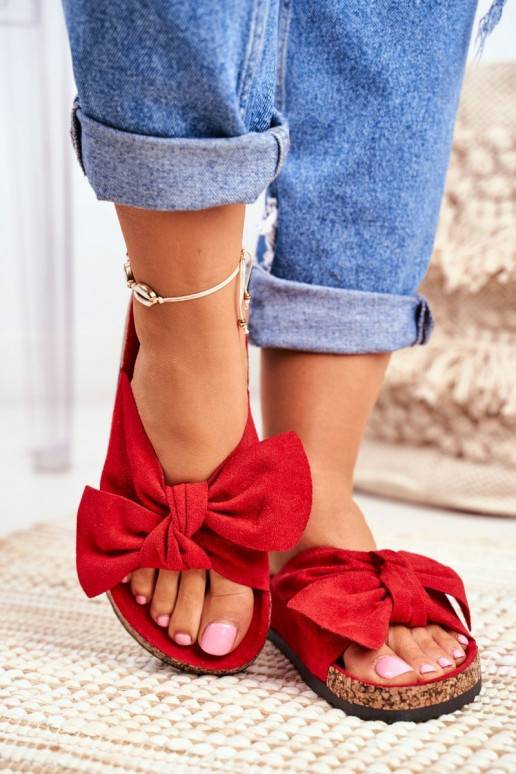 Women's Red Flip-flops Bows Wendy