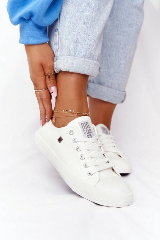 Women's Leather Sneakers Big Star White V274869