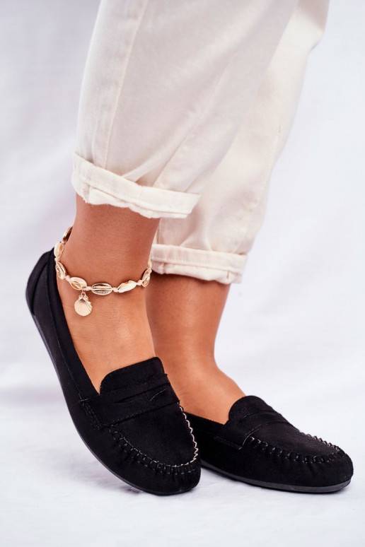 Women s Loafers Material Black Panay