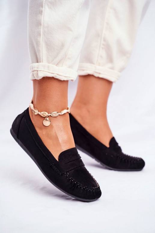 Women s Loafers Material Black Panay