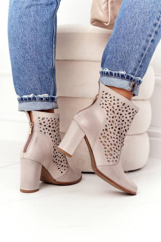 Openwork Leather Boots On A Post Exquisite 1219 Cappuccino Openwork Leather Boots On A Post Exquisite 1219 Cappuccino