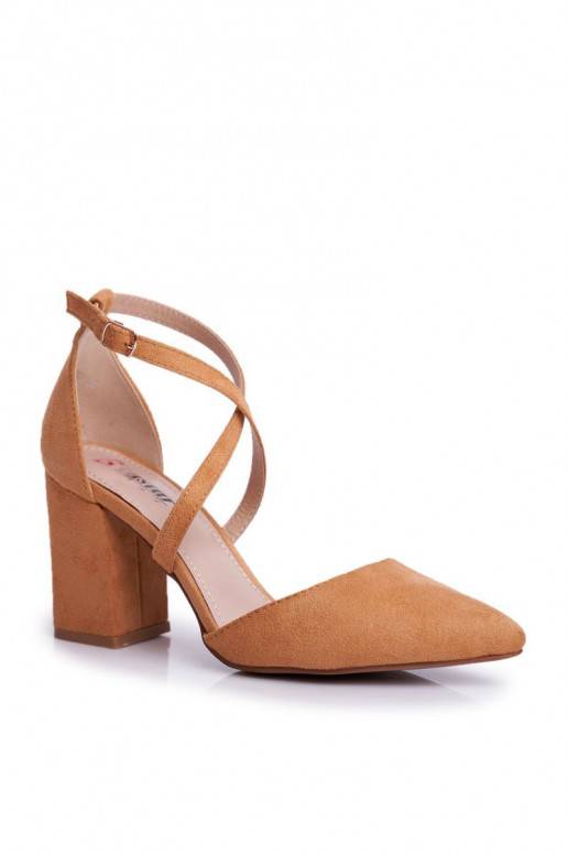 Women's Pumps On Heel Suede Camel Traffic Women's Pumps On Heel Suede Camel Traffic