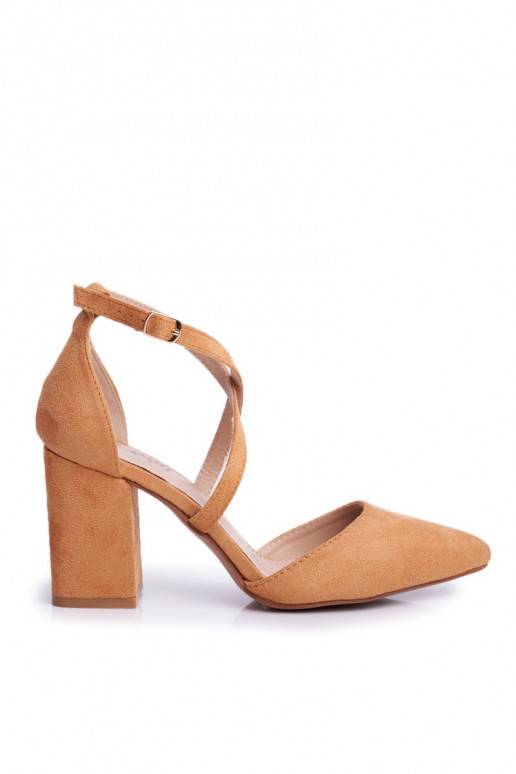 Women's Pumps On Heel Suede Camel Traffic Women's Pumps On Heel Suede Camel Traffic