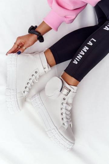 Women's Sneakers On A Platform With A Purse White Popcorn 2