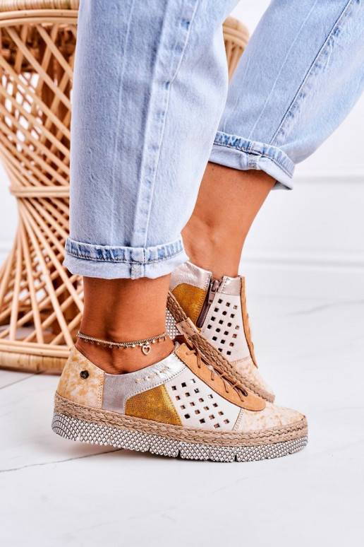 Women's Leather Brogues Shoes Maciejka Yellow 03339-44 Women's Leather Brogues Shoes Maciejka Yellow 03339-44