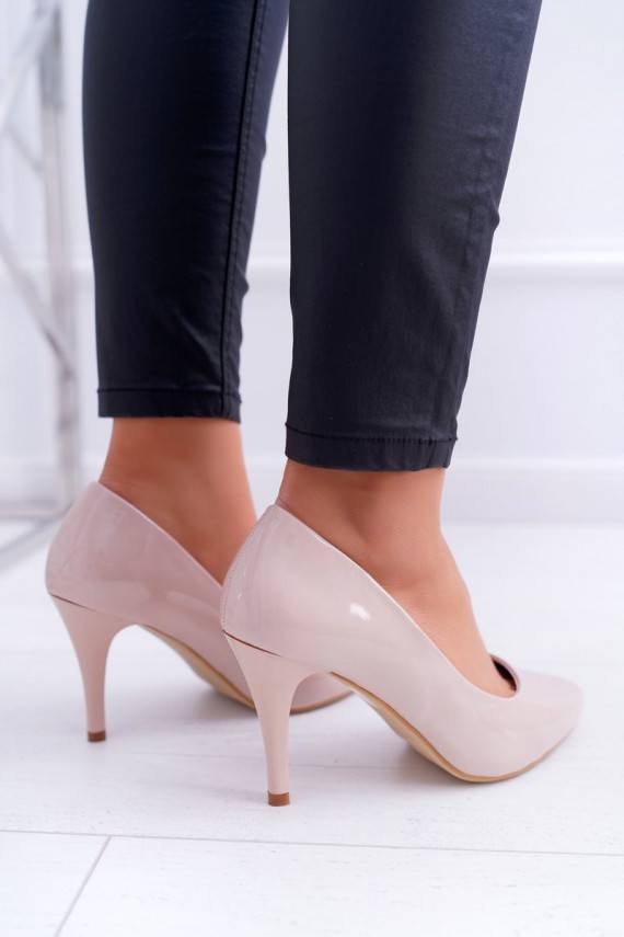 Women s Stilettos Sergio Leone Lacquered Beige Greca