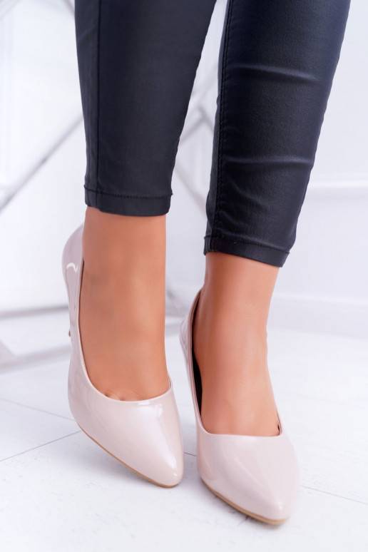 Women s Stilettos Sergio Leone Lacquered Beige Greca Women s Stilettos Sergio Leone Lacquered Beige Greca