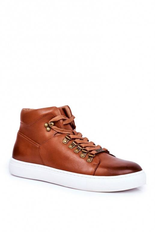 Men's Sneakers Leather Shoes GOE Brown GG1N3011