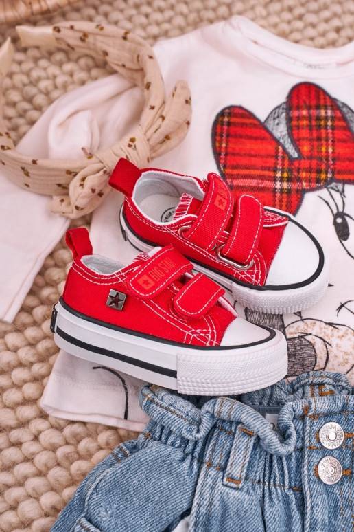 Children's Velcro Sneakers BIG STAR HH374202 Red