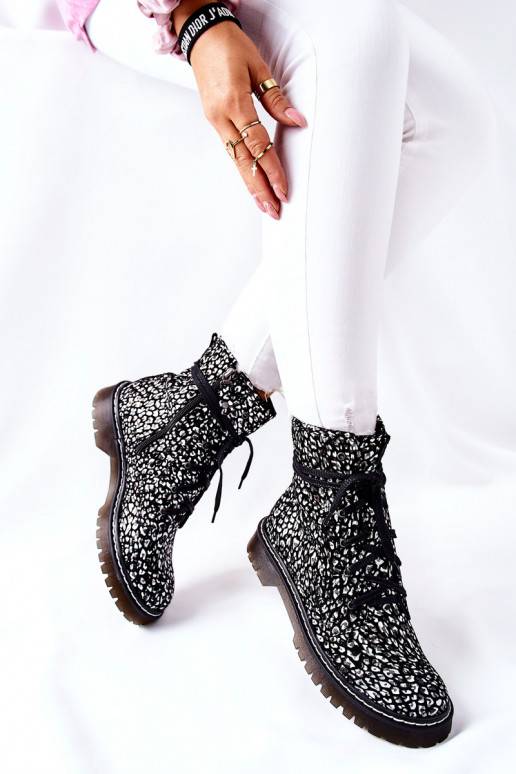 Women's Ankle Boots Maciejka Black and white 01609-48