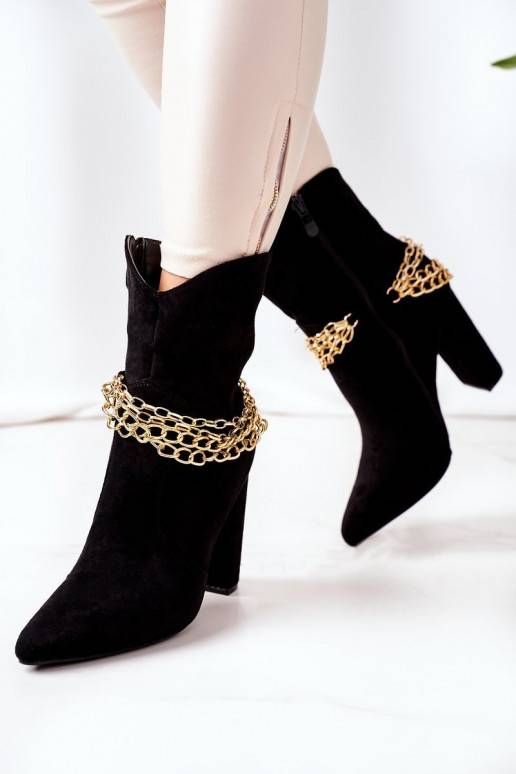 Insulated Boots On A Block Heel Black Good Impression Insulated Boots On A Block Heel Black Good Impression