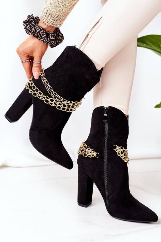 Insulated Boots On A Block Heel Black Good Impression Insulated Boots On A Block Heel Black Good Impression