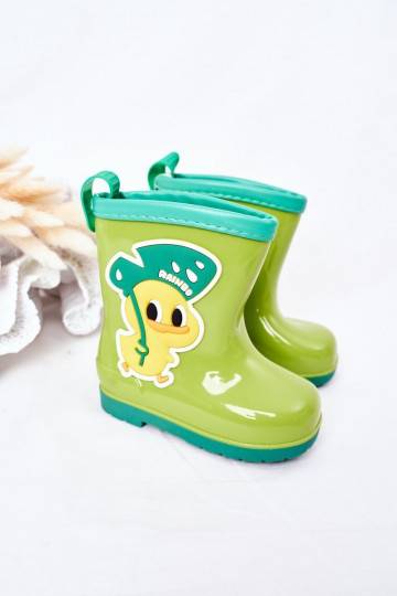 Children's Rain Boots With A Duck Green 2