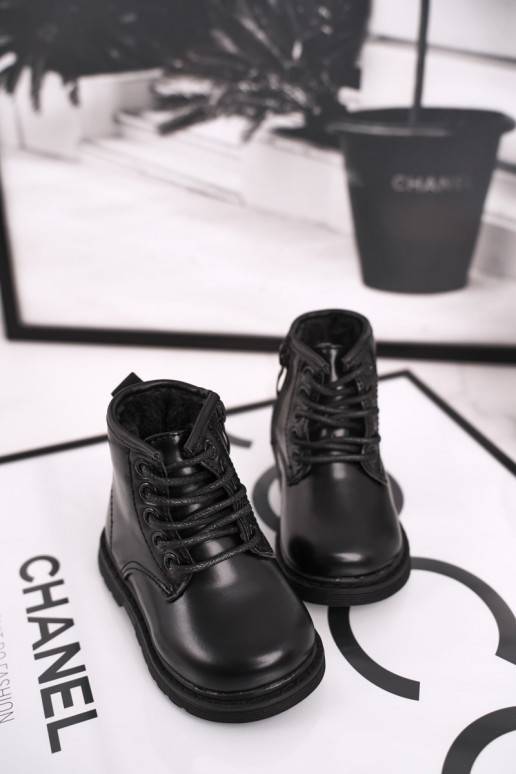 Children's Boots Warm With Zipper Black Ammy Children's Boots Warm With Zipper Black Ammy