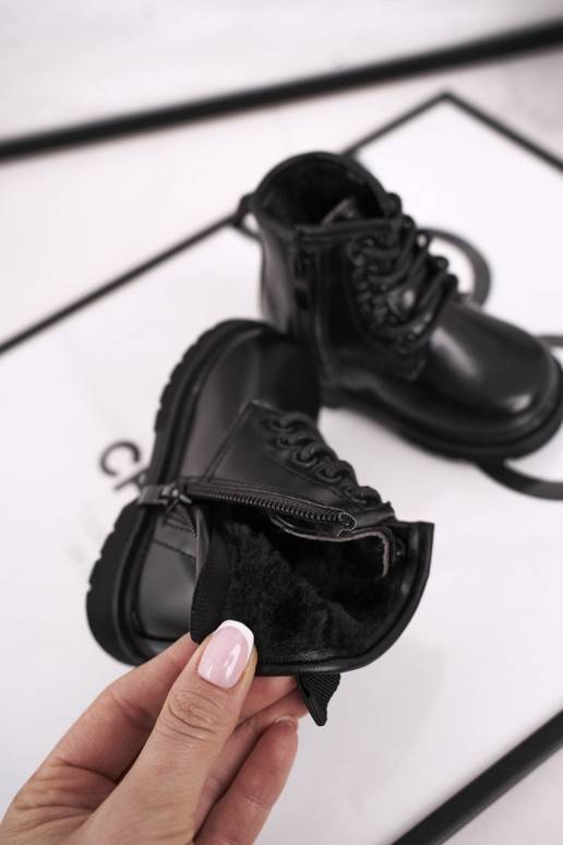 Children's Boots Warm With Zipper Black Ammy Children's Boots Warm With Zipper Black Ammy