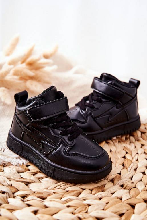 Children's Insulated High Sneakers Black Bartnie