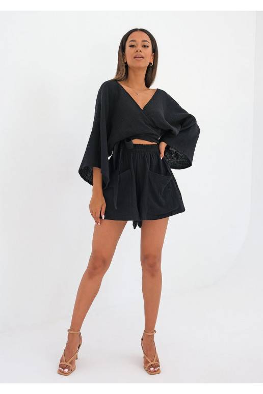 Muslin black shorts