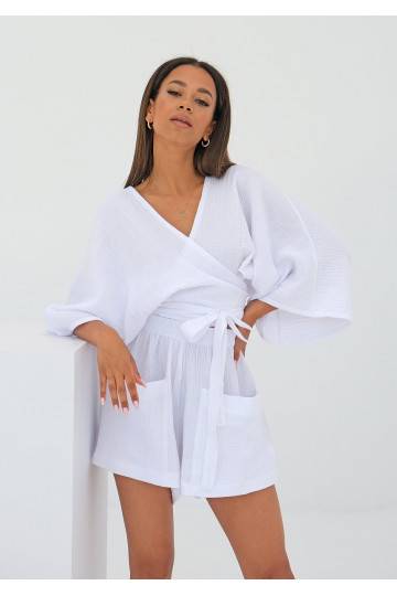 Muslin white kimono top 2