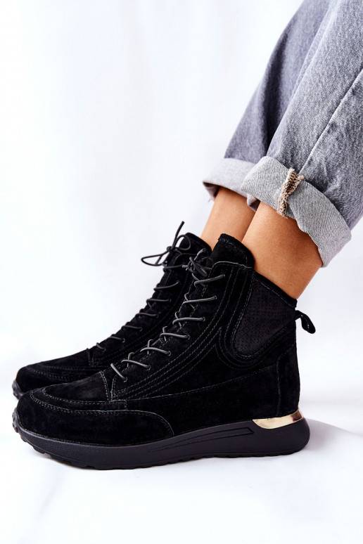 High Suede Sport Sneakers Black Chocci High Suede Sport Sneakers Black Chocci