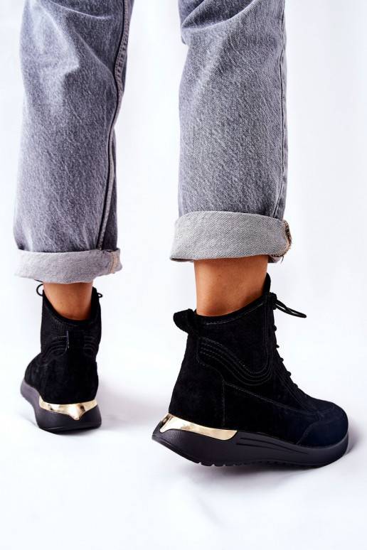 High Suede Sport Sneakers Black Chocci High Suede Sport Sneakers Black Chocci