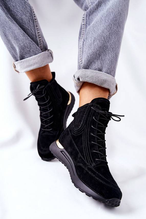 High Suede Sport Sneakers Black Chocci