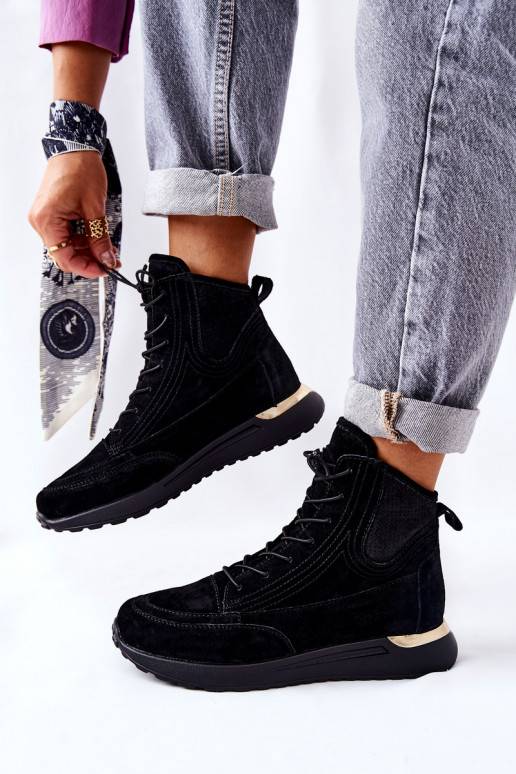 High Suede Sport Sneakers Black Chocci High Suede Sport Sneakers Black Chocci