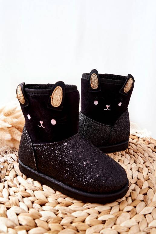 Children's Boots Warm Snowboots Black Coreris Children's Boots Warm Snowboots Black Coreris