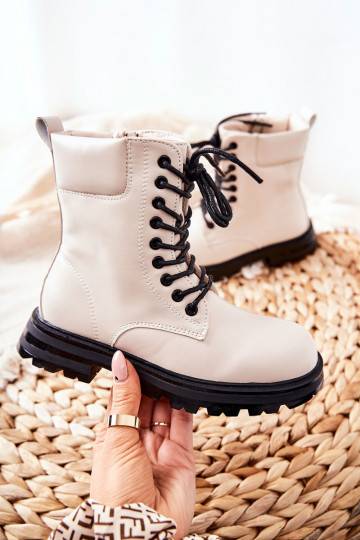 Classic Children's Zipper Boots Beige Clarika 2